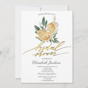 Watercolor Lemons Botanical Bridal Shower  Invitation