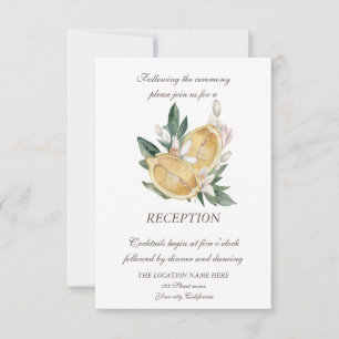 Watercolor Lemons Botanical Dots Wedding   Invitation