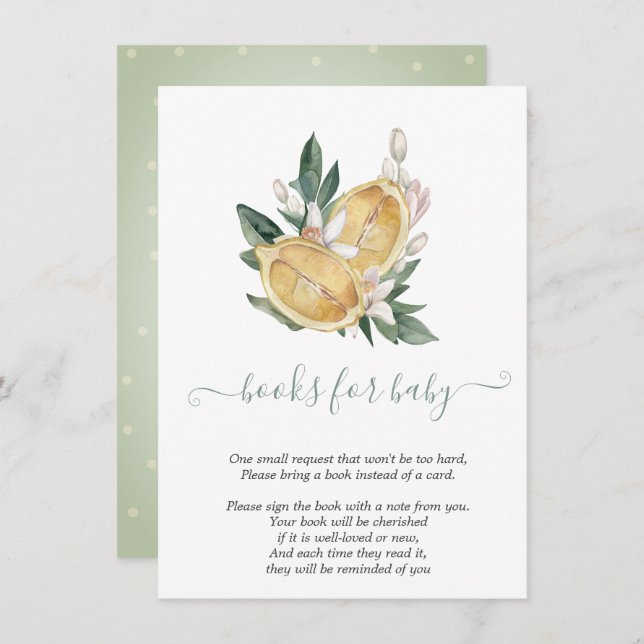 Watercolor Lemons Botanical Enclosure Card (Front/Back)