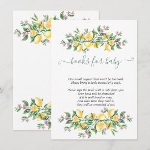 Watercolor Lemons Botanical Flowers Enclosure Card