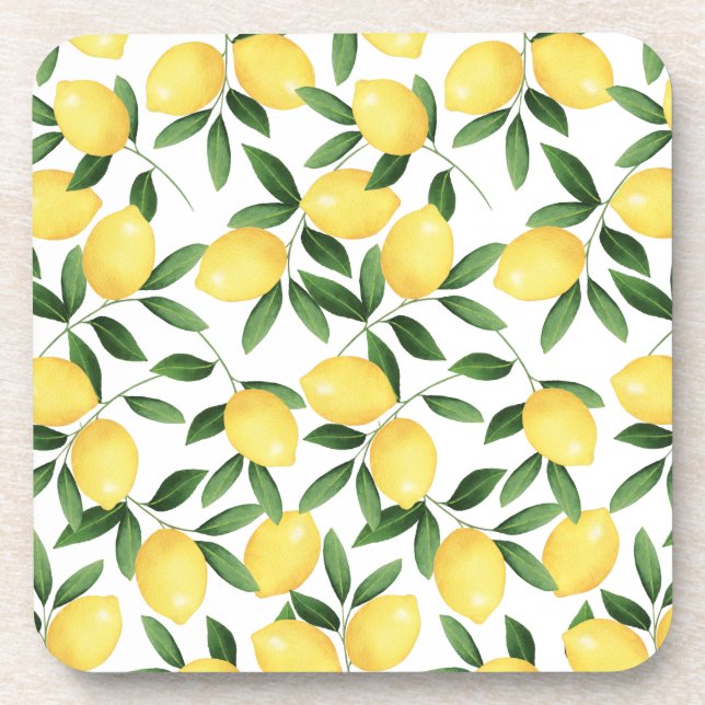 WATERCOLOR LEMONS COASTER (Front)