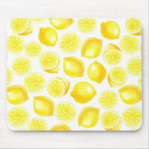 Watercolor lemons design mouse pad