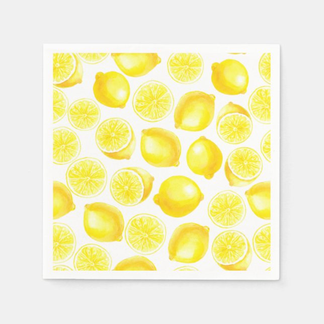 Watercolor lemons design napkin (Front)