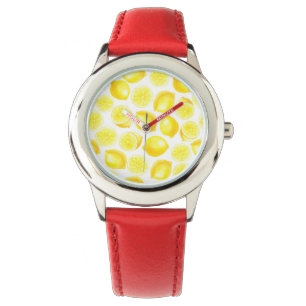 Watercolor lemons design watch