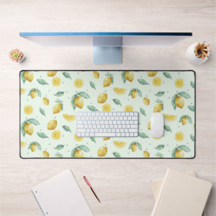 Watercolor lemons desk mat
