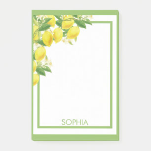 Watercolor Lemons Elegant Trendy Citrus Post-it Notes