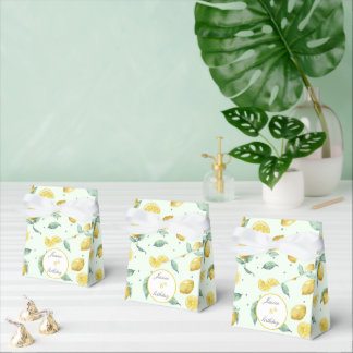 Watercolor lemons favor box