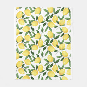 WATERCOLOR LEMONS FLEECE BLANKET