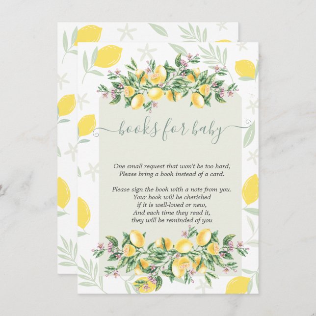 Watercolor Lemons Frame Enclosure Card (Front/Back)