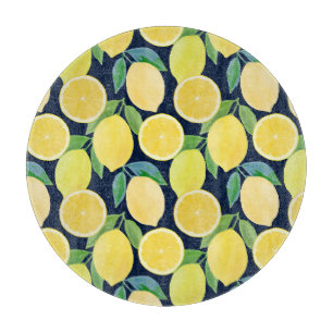 Watercolor Lemons: Fresh Pattern Illustration Cutting Board