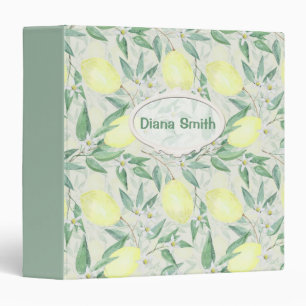 Watercolor lemons fruit citrus nature fresh yellow binder