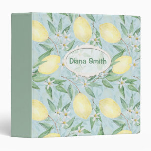 Watercolor lemons fruit citrus nature fresh yellow binder