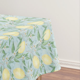 Watercolor lemons fruit citrus tablecloth