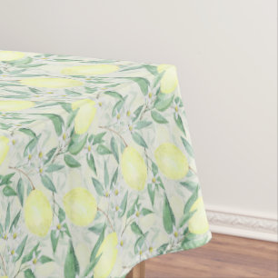 Watercolor lemons fruit citrus tablecloth