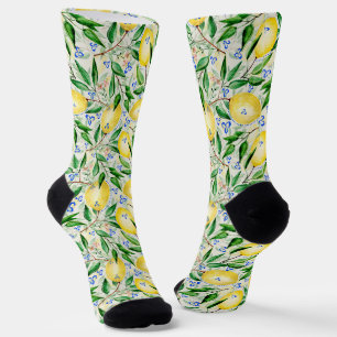 Watercolor lemons fruit socks