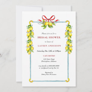Watercolor Lemons Holiday Bridal shower  Invitation