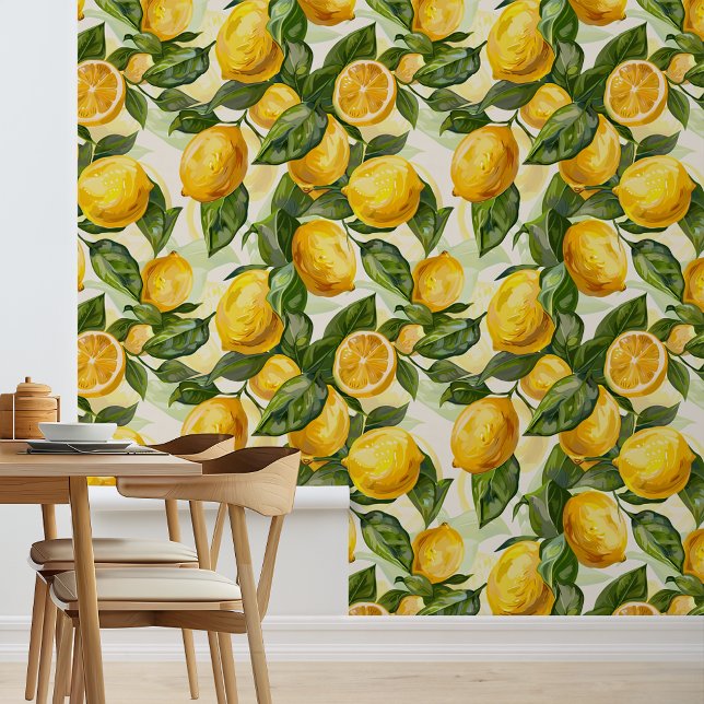 Watercolor lemons Kitchen Nursery  Wallpaper (Creator Uploaded)