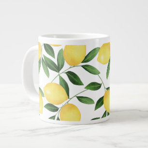 WATERCOLOR LEMONS LARGE COFFEE MUG