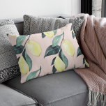 Watercolor Lemons & Leaves Yellow Seamless Pattern Accent Pillow<br><div class="desc">Watercolor Lemons & Leaves Yellow Seamless Pattern</div>