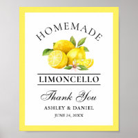 Watercolor Lemons Limoncello Wedding
