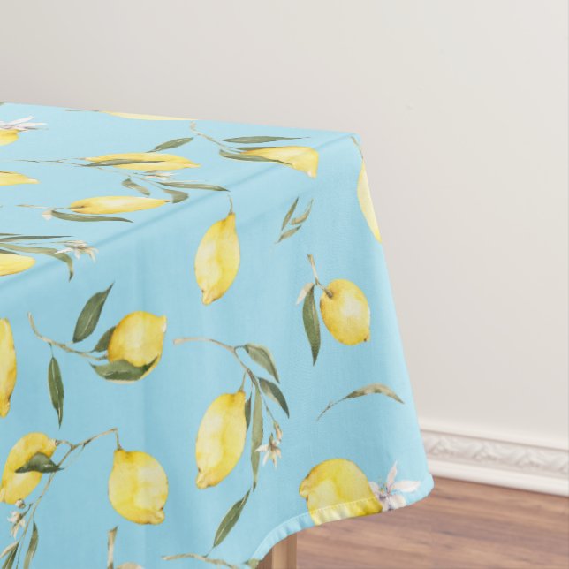 Watercolor Lemons,Mediterranean art,summer   Tablecloth (In Situ)