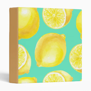 Watercolor lemons pattern binder