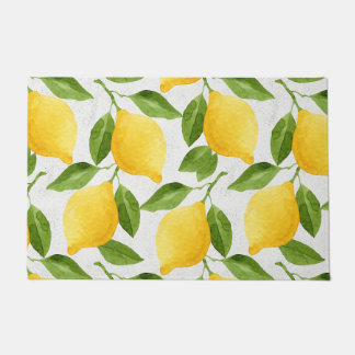 Watercolor lemons pattern doormat