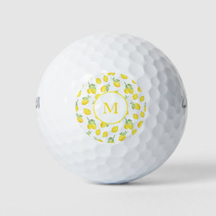 Watercolor Lemons Pattern Golf Balls