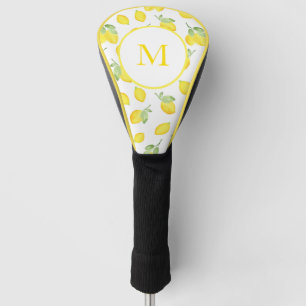 Watercolor Lemons Pattern  Golf Head Cover