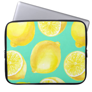 Watercolor lemons pattern laptop sleeve