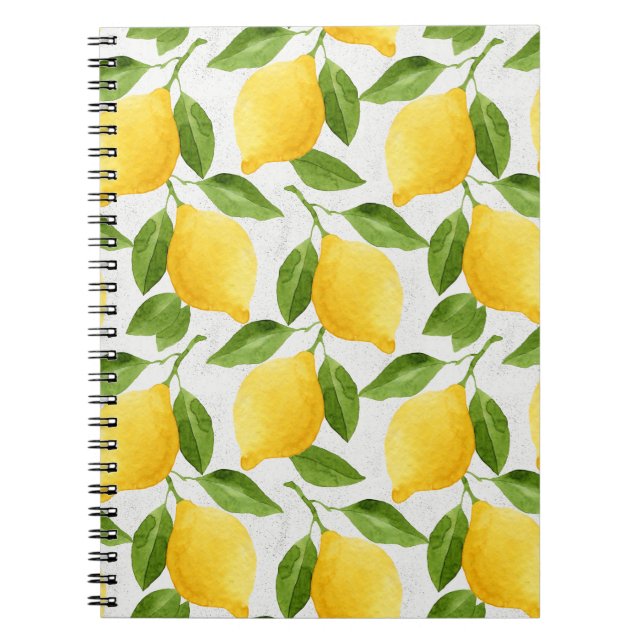 Watercolor lemons pattern notebook (Front)