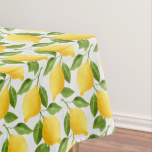 Watercolor lemons pattern tablecloth