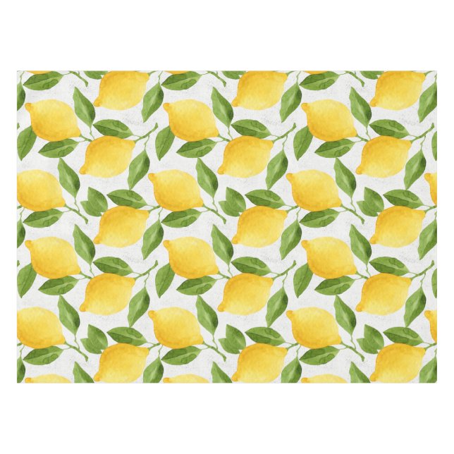 Watercolor lemons pattern tablecloth (Front (Horizontal))