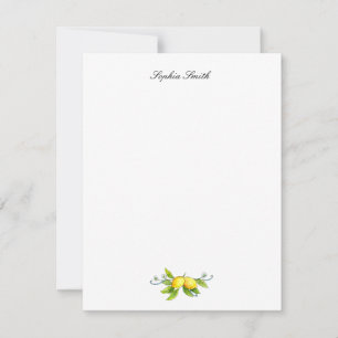 Watercolor Lemons  Personalized flat Thank You Card