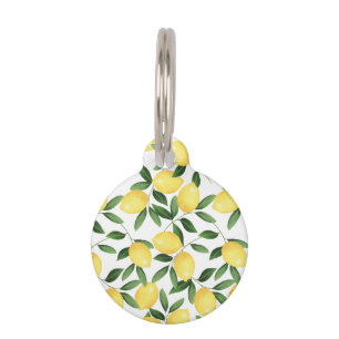 WATERCOLOR LEMONS PET TAG