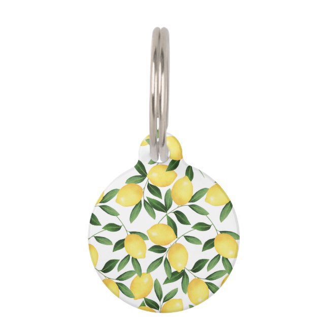 WATERCOLOR LEMONS PET TAG (Front)
