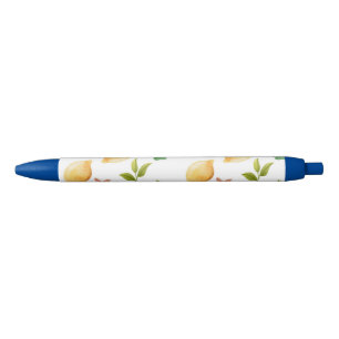 Watercolor Lemons & Popsicles Blue Ink Pen