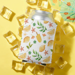 Watercolor Lemons & Popsicles Can Cooler – Refresh