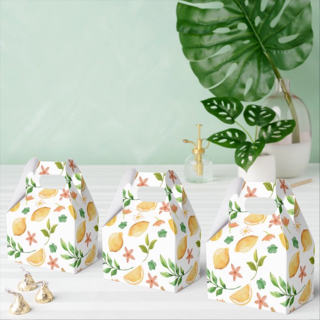 Watercolor Lemons & Popsicles  Favor Box (Multiple)