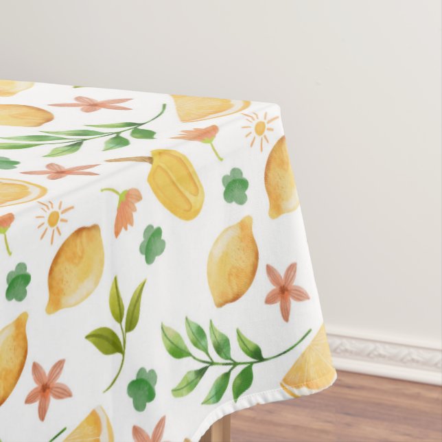 Watercolor Lemons & Popsicles  Tablecloth (In Situ)