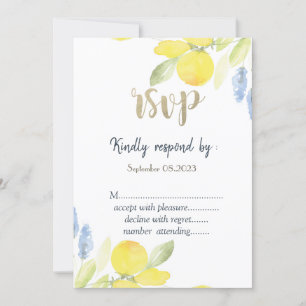 Watercolor Lemons RSVP Invitation