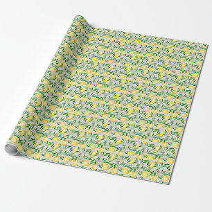 Watercolor lemons, seamless fruit pattern. wrapping paper