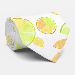 Watercolor lemons tie