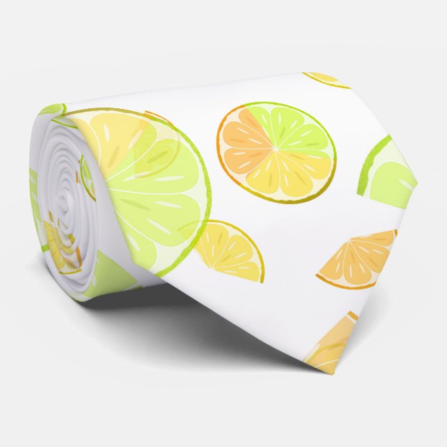 Watercolor lemons tie (Rolled)