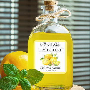 Watercolor Lemons Wedding Limoncello Square Sticker