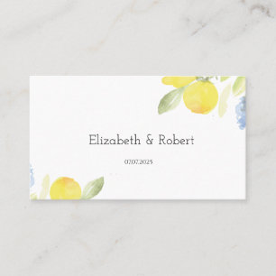 Watercolor Lemons Wedding Place Card