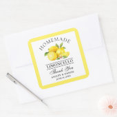 Watercolor Lemons Wedding Thanks Limoncello Square Sticker (Envelope)