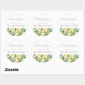 Watercolor Lemons With Lavender Wedding Shower Classic Round Sticker (Sheet)
