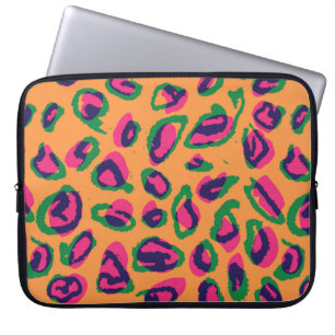 Watercolor leopard animal print illustration patte laptop sleeve