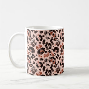 Watercolor leopard animal print pattern coffee mug
